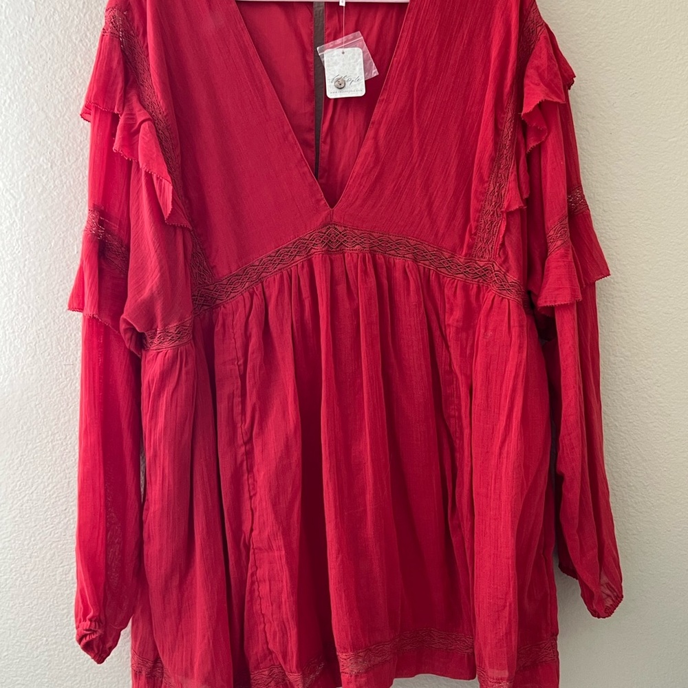 FREE PEOPLE red romper